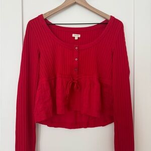 NWOT Anthropologie Pilcro Long Sleeve Babydoll Top
